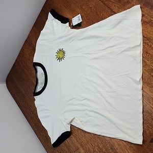 Volcom Featured artist ozzy ringer tee women's xl white sun graphic